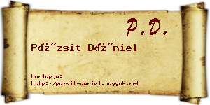 Pázsit Dániel névjegykártya